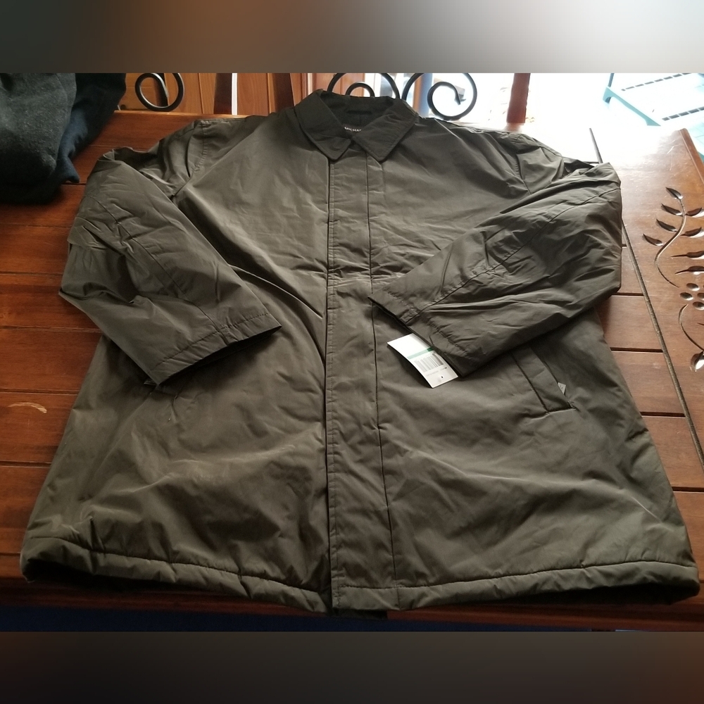 Michael Kors Men's Olive Long Jacket Size Large